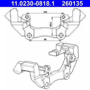 Suport etrier VOLVO C30 (533) 1.6 D diesel 109 cai ATE 11.0230-0818.1