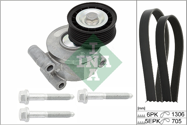 Set curea transmisie cu caneluri VOLVO C30 (533) 2.0 FlexFuel Benzina/Etanol 146 cai INA 529 0192 10