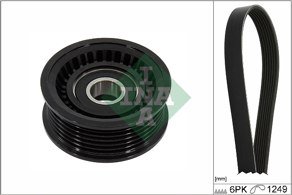 Set curea transmisie cu caneluri VOLVO C30 (533) 1.8 FlexFuel Benzina/Etanol 125 cai INA 529 0452 10