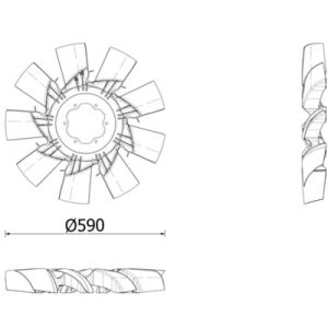 Ventilator radiator VOLVO FH III 420 LNG diesel 420 cai MAHLE ORIGINAL CFF 629 000P