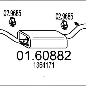 Toba esapament finala VOLVO C30 (533) 1.6 benzina 100 cai MTS 01.60882