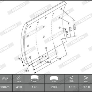 Set garnituri de frictiune frana tambur VOLVO FL12 FL 12/380 diesel 379 cai FERODO K19071.1-F3660