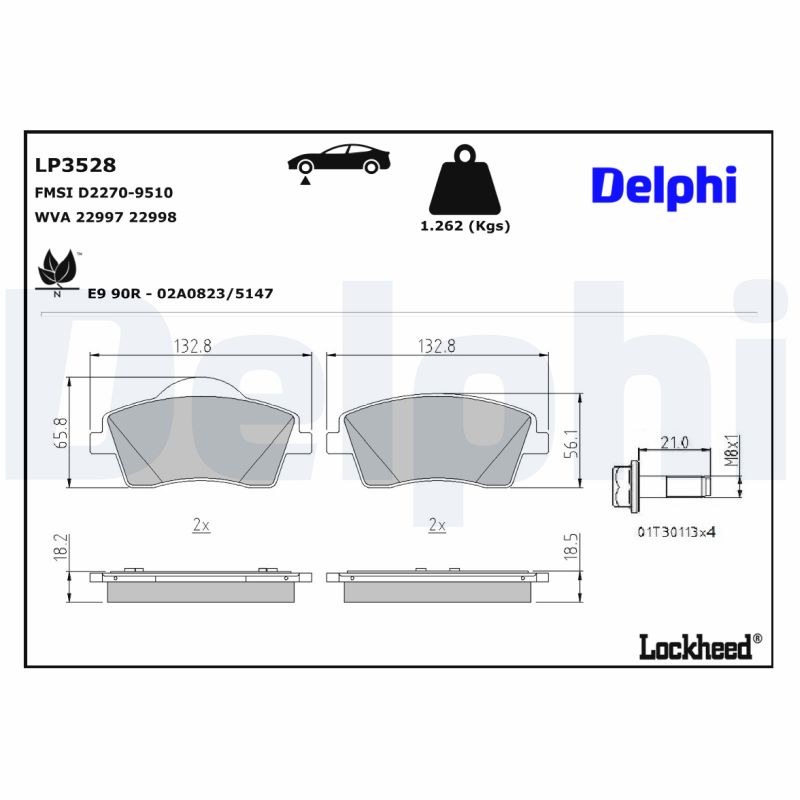 Set placute frana DELPHI LP3528 – VOLVO | AutoRival