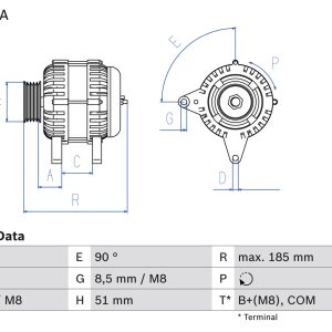 Alternator VW GOLF VAN VII Variant (BA5) 2.0 TDi BlueMotion 4motion diesel 150 cai BOSCH 0 986 083 160