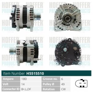 Alternator VW CRAFTER 30-50 platou / sasiu (2F_) 2.0 TDI diesel 109 cai HOFFER H5515510