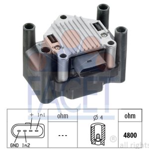 Bobina aprindere VW GOLF VI Variant (AJ5) 1.6 MultiFuel Benzina/Etanol 102 cai FACET 9.8120