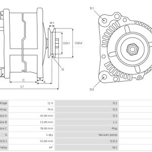 Alternator VW GOLF VII (5G1, BQ1, BE1, BE2) 2.0 GTI Clubsport benzina 265 cai AS-PL A3710S