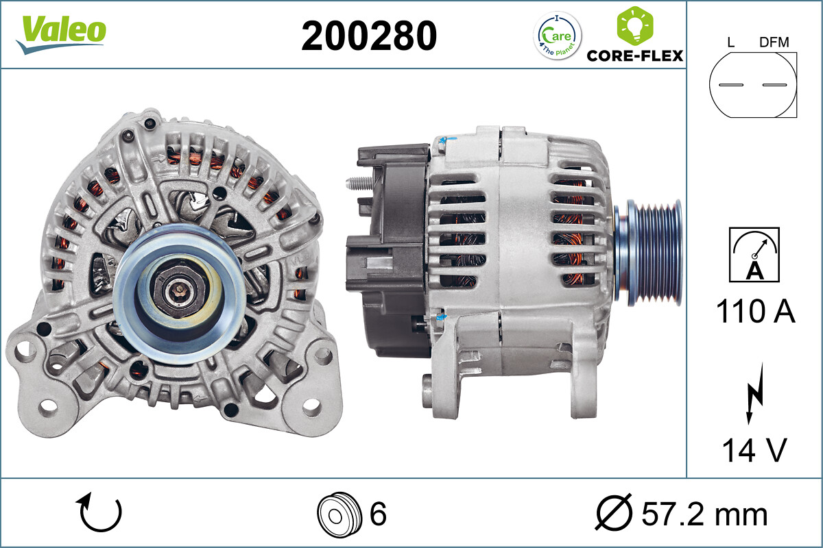 Alternator VW AMAROK (2HA, 2HB, S1B, S6B, S7A, S7B) 2.0 TDI 4motion diesel 122 cai VALEO 200280