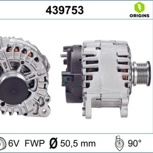Alternator VW AMAROK platou / sasiu (S1B, S6B, S7B) 2.0 BiTDI 4motion diesel 180 cai VALEO 439753