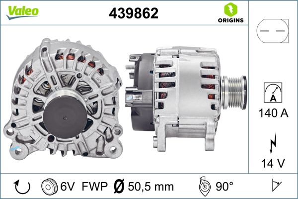 Alternator VW AMAROK platou / sasiu (S1B, S6B, S7B) 2.0 BiTDI 4motion diesel 180 cai VALEO 439862