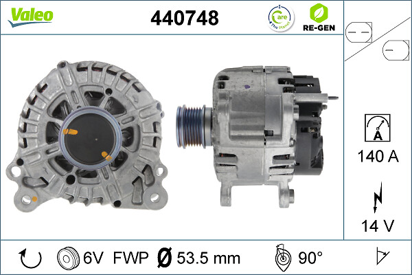 Alternator VW GOLF SPORTSVAN VII (AM1, AN1) 2.0 TDI diesel 150 cai VALEO 440748