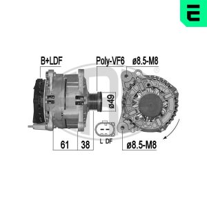 Alternator VW GOLF VI Cabriolet (517) 1.2 TSI benzina 105 cai ERA 209499A