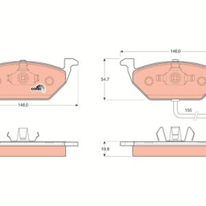 Placute frana VW GOLF VI Variant (AJ5) 1.4 benzina 80 cai TRW GDB1386
