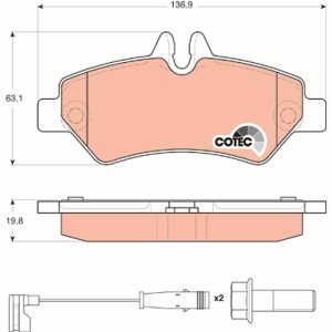 Placute frana VW CRAFTER 30-50 platou / sasiu (2F_) 2.5 TDI diesel 163 cai TRW GDB1697
