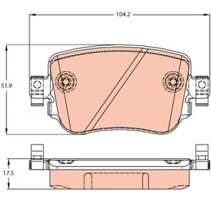 Placute frana VW CADDY IV microbus (SAB, SAJ) 1.6 TDI diesel 75 cai TRW GDB2042