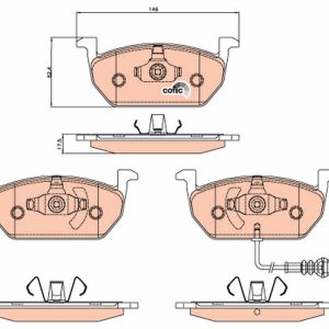 Placute frana VW GOLF VII (5G1, BQ1, BE1, BE2) 1.5 TSI benzina 130 cai TRW GDB2080