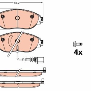 Placute frana VW GOLF ALLTRACK VIII (CG5) 2.0 TDI 4motion diesel 200 cai TRW GDB2114