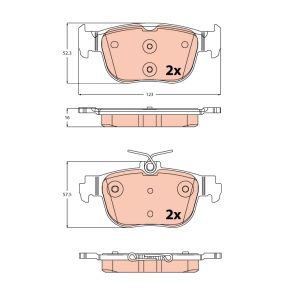 Placute frana VW CADDY V Autoutilitara/limuzina spatioasa (SBA, SBH) 1.5 TSi EVO benzina 114 cai TRW GDB2373