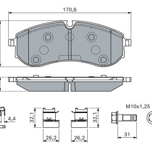 Placute frana VW CRAFTER caroserie (SY_, SX_) 2.0 TDI diesel 102 cai BOSCH 0 986 460 115