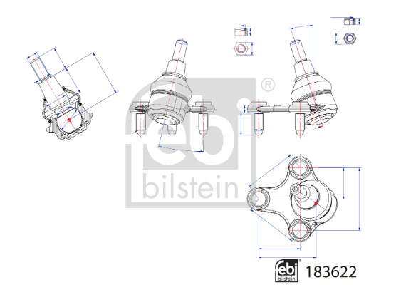Pivot VW CADDY V microbus (SBB, SBJ) 2.0 diesel 110 cai FEBI BILSTEIN 183622