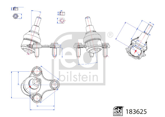 Pivot VW CADDY CALIFORNIA V Camper (SBB, SBJ) 2.0 TDi BMT diesel 102 cai FEBI BILSTEIN 183625