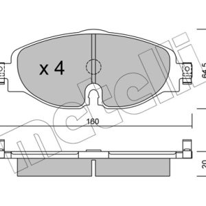 Placute frana VW CADDY IV Autoutilitara/limuzina spatioasa (SAA, SAH) 1.2 TSI benzina 84 cai METELLI 22-0950-0