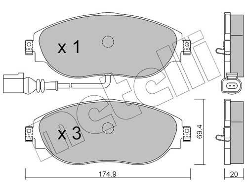 Placute frana VW ARTEON (3H7, 3H8) 2.0 TSI 4motion benzina 280 cai METELLI 22-0952-0