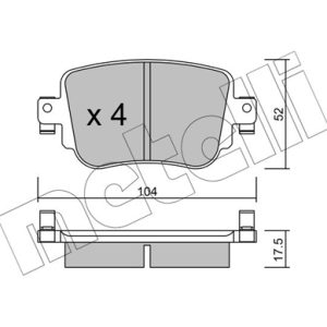 Placute frana VW CADDY IV Autoutilitara/limuzina spatioasa (SAA, SAH) 1.4 TSI benzina 131 cai METELLI 22-0980-0