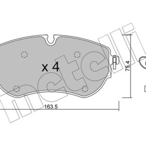 Placute frana VW AMAROK platou / sasiu (S1B, S6B, S7B) 3.0 TDI 4motion diesel 204 cai METELLI 22-1172-0