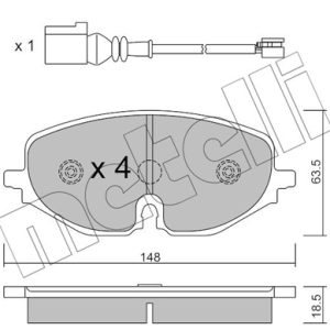 Placute frana VW CADDY V microbus (SBB, SBJ) 2.0 TDi BMT diesel 122 cai METELLI 22-1280-0
