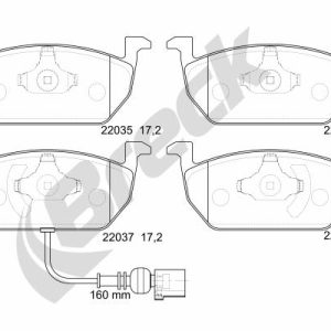 Placute frana VW GOLF SPORTSVAN VII (AM1, AN1) 1.4 TSI benzina 150 cai BRECK 22035 00 701 00