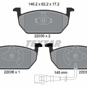 Placute frana VW GOLF VII (5G1, BQ1, BE1, BE2) 1.2 TSI benzina 110 cai TEXTAR 2203501