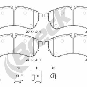 Placute frana VW CRAFTER platou / sasiu (SZ_) 2.0 TDI diesel 102 cai BRECK 22147 00 703 00