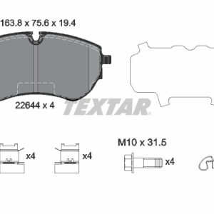 Placute frana VW AMAROK (2HA, 2HB, S1B, S6B, S7A, S7B) 2.0 BiTDI diesel 180 cai TEXTAR 2264401
