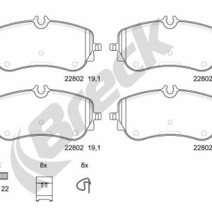 Placute frana VW AMAROK platou / sasiu (S1B, S6B, S7B) 2.0 BiTDI 4motion diesel 180 cai BRECK 22802 00 703 00