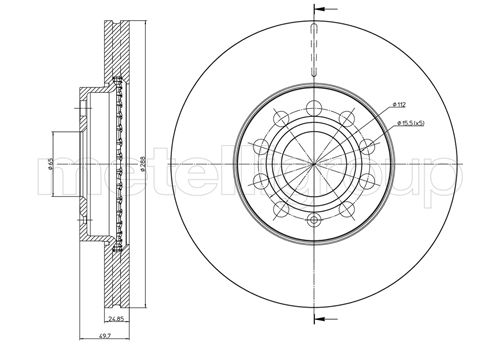 Disc frana VW CADDY IV Autoutilitara/limuzina spatioasa (SAA, SAH) 1.6 benzina 110 cai METELLI 23-0734C