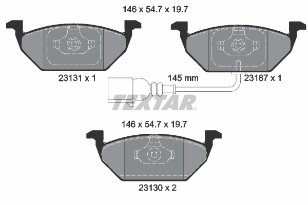 Placute frana VW GOLF VI Cabriolet (517) 1.6 TDI diesel 105 cai TEXTAR 2313101