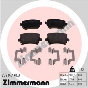 Placute frana VW GOLF VI (5K1) 2.0 R 4motion benzina 270 cai ZIMMERMANN 23914.170.3