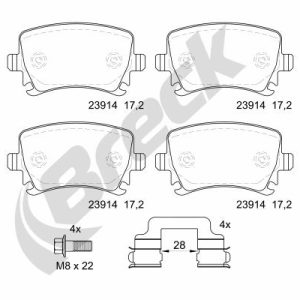 Placute frana VW GOLF VI (5K1) 1.6 TDI diesel 105 cai BRECK 23914 00 704 10