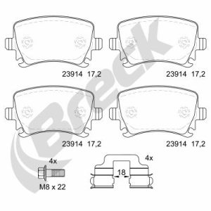 Placute frana VW GOLF VI (5K1) 1.6 MultiFuel Benzina/Etanol 102 cai BRECK 23914 00 704 00