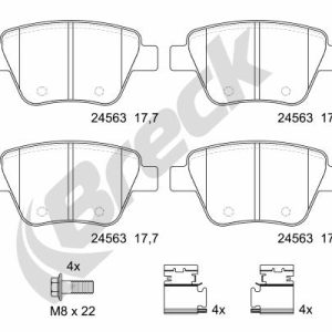 Placute frana VW GOLF VI Variant (AJ5) 2.0 TFSI benzina 200 cai BRECK 24563 00 704 00