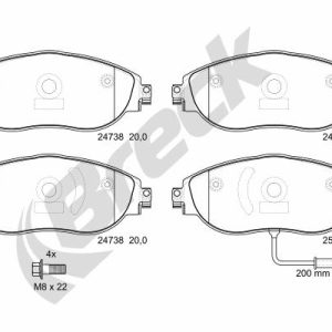 Placute frana VW ARTEON (3H7, 3H8) 1.5 TSI benzina 150 cai BRECK 24738 00 551 10