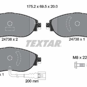 Placute frana VW GOLF VII (5G1, BQ1, BE1, BE2) 2.0 GTI TCR benzina 290 cai TEXTAR 2473801