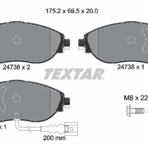 Placute frana VW GOLF ALLTRACK VIII (CG5) 2.0 TSI 4motion benzina 190 cai TEXTAR 2473803