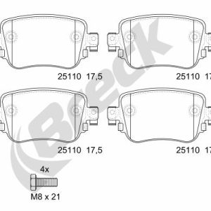 Placute frana VW CADDY ALLTRACK Autoutilitara/limuzina spatioasa (SAA) 1.4 TGI CNG Benzina/Gaz metan (GNC) 110 cai BRECK 25110 00 704 00