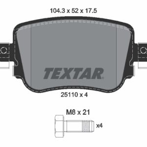 Placute frana VW CADDY ALLTRACK microbus (SAB) 1.2 TSI benzina 84 cai TEXTAR 2511001