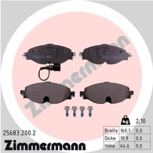 Placute frana VW GOLF SPORTSVAN VII (AM1, AN1) 1.6 TDI diesel 110 cai ZIMMERMANN 25683.200.2