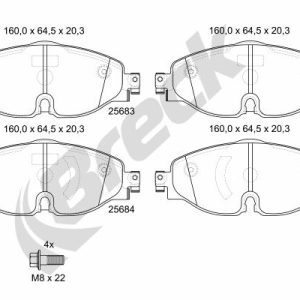 Placute frana VW CADDY IV Autoutilitara/limuzina spatioasa (SAA, SAH) 1.4 TSI benzina 131 cai BRECK 25683 00 701 10