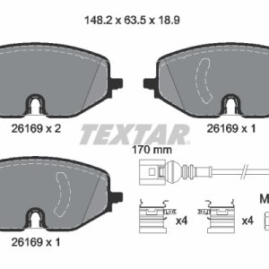 Placute frana VW CADDY V Autoutilitara/limuzina spatioasa (SBA, SBH) 2.0 TDi BMT diesel 122 cai TEXTAR 2616901
