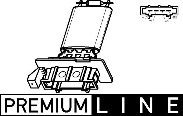 Rezistor ventilator habitaclu VW GOLF VI Variant (AJ5) 2.0 TDI diesel 110 cai MAHLE ORIGINAL ABR 98 000P